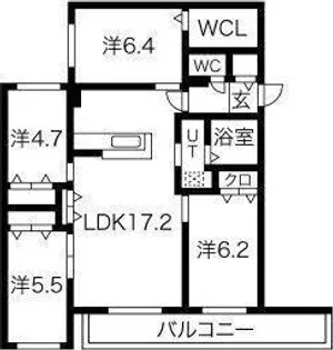 北海道札幌市西区山の手六条6丁目【マンション】の間取り