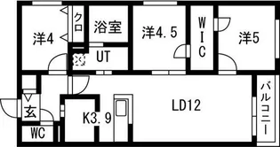 北海道札幌市西区発寒九条11丁目【マンション】の間取り