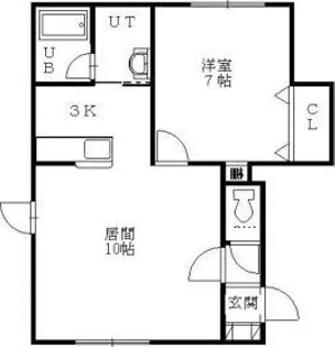 ユニゾン新発寒【1階】の間取り