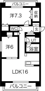 ブリーズ宮の沢Ⅲ【3階】の間取り