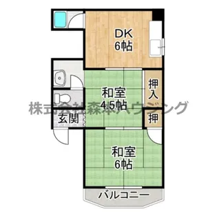 香里北ハイツ【 202号室】の間取り