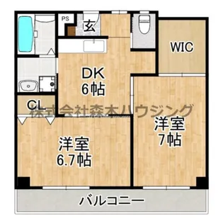 ロイヤルハイツ三喜【 401号室】の間取り