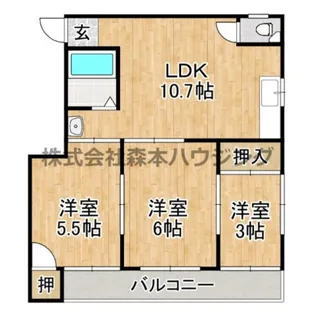 ピュアスモト D棟【 401号室】の間取り