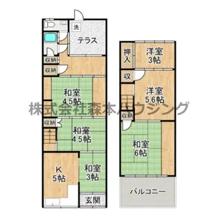 大阪府門真市末広町【テラスハウス】の間取り