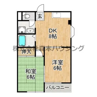 交野ロイヤルコート【 408号室】の間取り