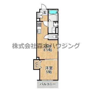 1LDKの間取り画像