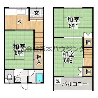 大阪府門真市上島町【テラスハウス】の間取り