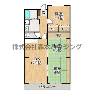 香里ヶ丘I番館【 303号室】の間取り
