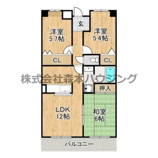 セレコート住道【 203号室】の間取り