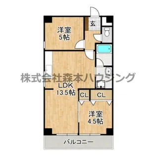 門真グランドハイツ【 401号室】の間取り