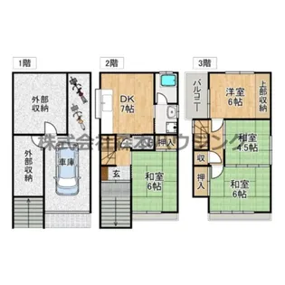 大阪府門真市柳田町【一戸建】の間取り
