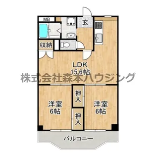 2LDKの間取り画像