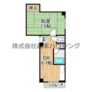 フリーディオ御堂【 103号室】の間取り