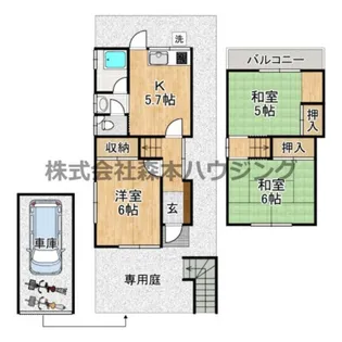大阪府寝屋川市太秦中町【一戸建】の間取り