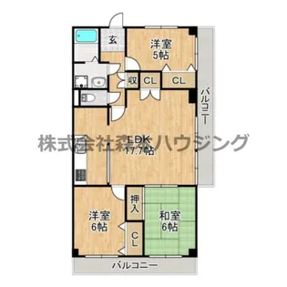 ビバリーフラッツ【 206号室】の間取り