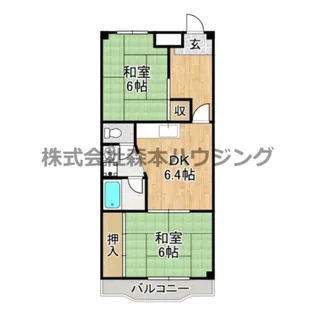丸信リバーサイドコーポ1棟【 1008号室】の間取り