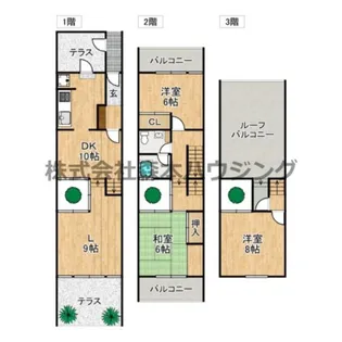 大阪府寝屋川市成田南町【テラスハウス】の間取り