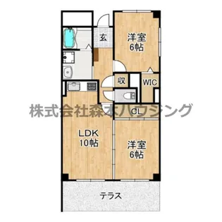 2LDKの間取り画像