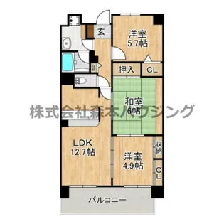 ヴェルテ忍ケ丘II番館【 102号室】の間取り