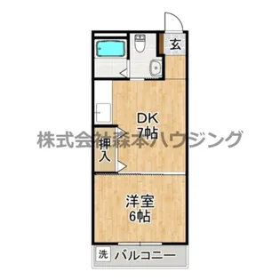 OKハイツ8号館【 403号室】の間取り