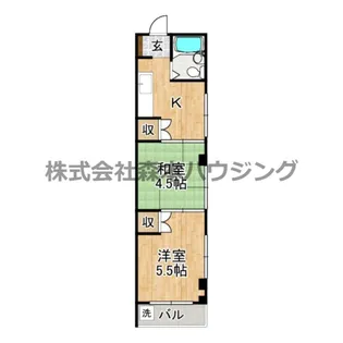 大野マンション【 403号室】の間取り