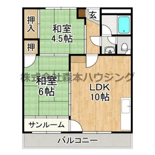 清水谷コーポ【 102号室】の間取り
