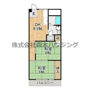 丸信リバーサイドコーポ1棟【 805号室】の間取り