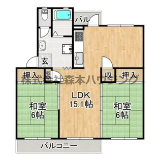 香里三井住宅A99号棟【 104号室】の間取り