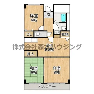 レジデンス鶴見緑地【 A704号室】の間取り