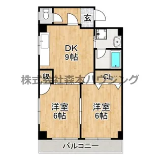 パレ東中振【 206号室】の間取り