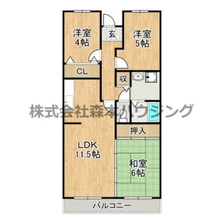 クレセントOSⅡ【 203号室】の間取り