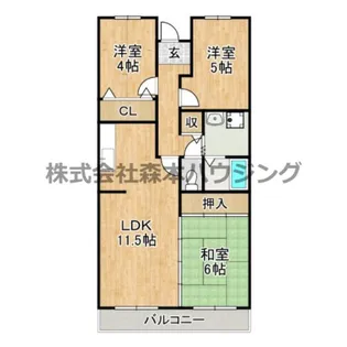 クレセントOSⅡ【 205号室】の間取り