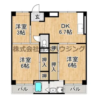 ビレッジハウス倉治2号棟【 304号室】の間取り
