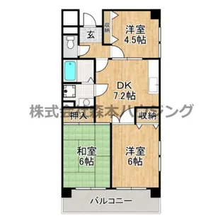 グランドヴィラ香里【 609号室】の間取り