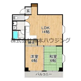 ジョイフル寝屋川【 502号室】の間取り
