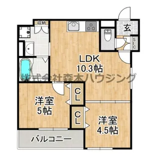 クリエオーレ倉治【 301号室】の間取り