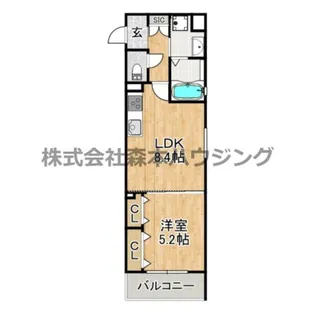 クリエオーレ倉治【 204号室】の間取り