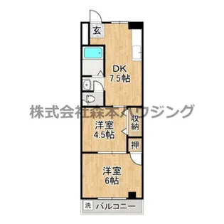 土佐ビル高柳【 407号室】の間取り