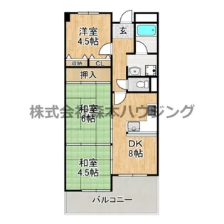 長楽ビル【 803号室】の間取り