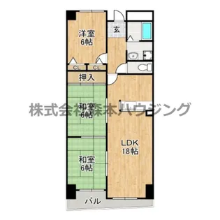 ヴィルヌーブエスト【 307号室】の間取り