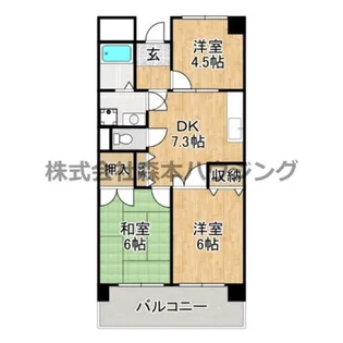グランドヴィラ香里【 604号室】の間取り