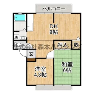 サンライフ岡山3【 202号室】の間取り
