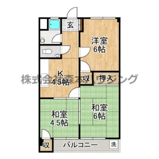 芳栄ハイツ【 306号室】の間取り