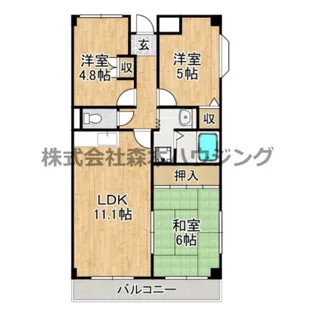 四條畷・サカモトマンション【 101号室】の間取り
