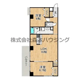 リモネ古川橋【 202号室】の間取り