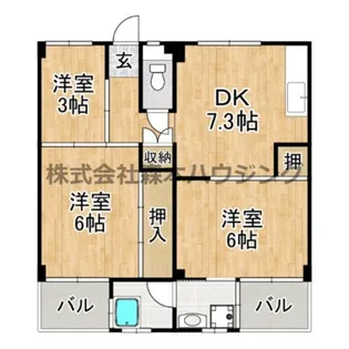 ビレッジハウス私部3号棟【 210号室】の間取り