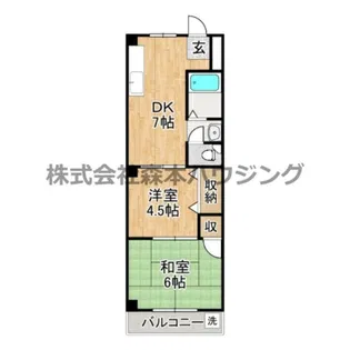 土佐ビル高柳【 308号室】の間取り