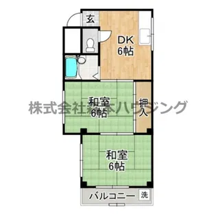 寝屋川コーポラスⅡ【 204号室】の間取り