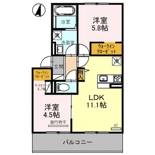 セジュール南耳原【2階】の間取り