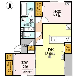 D-residence南茨木【1階】の間取り